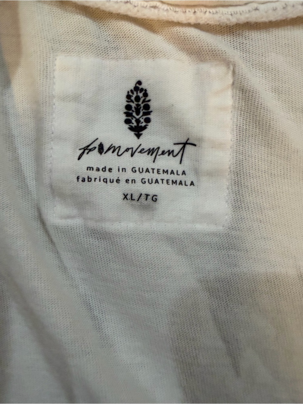 Free people movement white vneck t shirt size XL - Picture 3 of 4